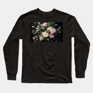 Pale Pink Camellias Long Sleeve T-Shirt